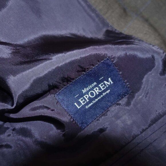 Maison Leporem Mens Suit Jacket Size 38 Short Charcoal Gray Reda Super 130s Wool - Picture 8 of 9